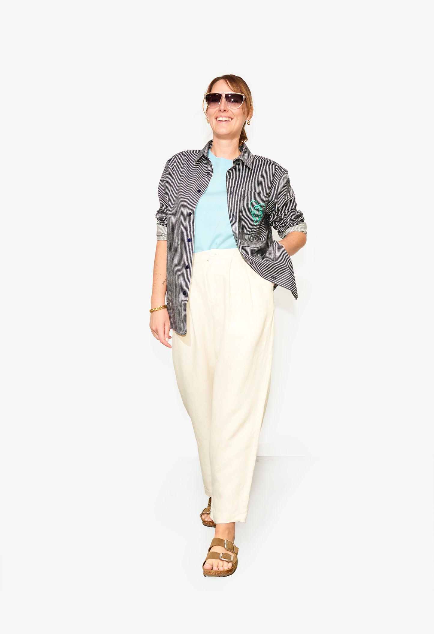 Chemise Rayée "Coeur Planète" pour adultes