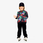 Pantalon noir en maille velours côtelé pour enfants