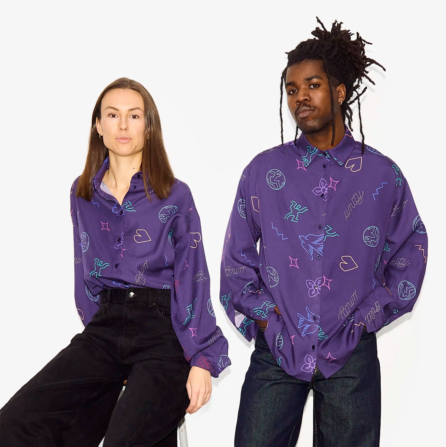 Chemise à manches longues "Disco" pour adultes