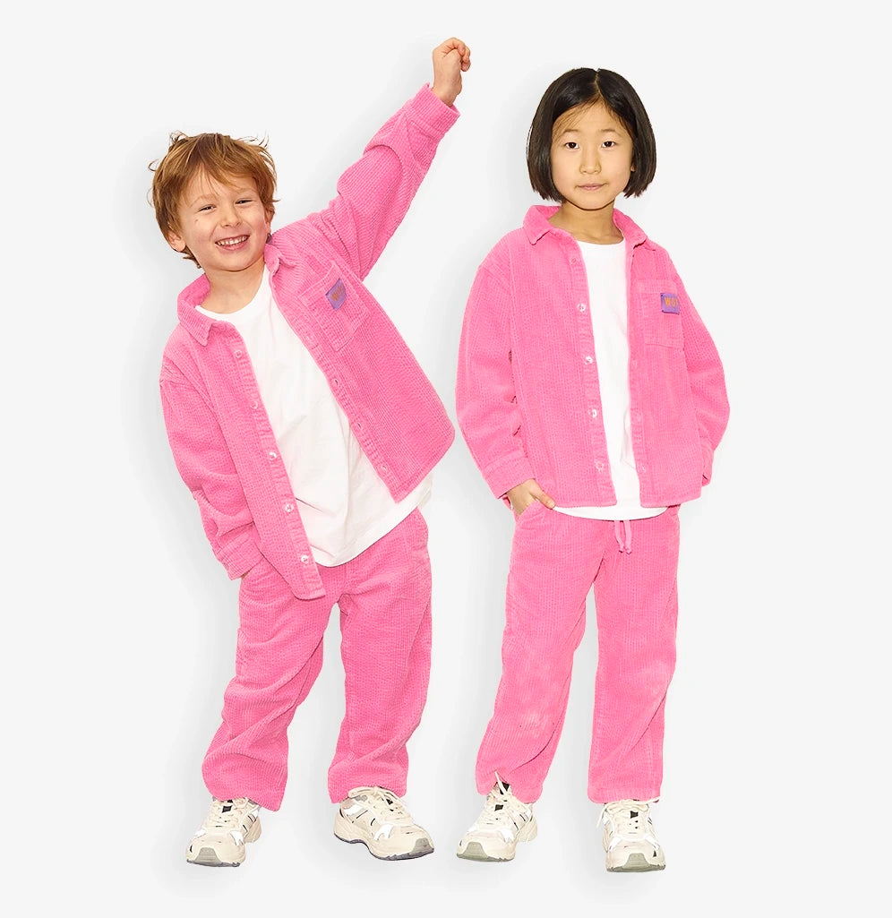Pantalon rose en velours côtelé pour enfants