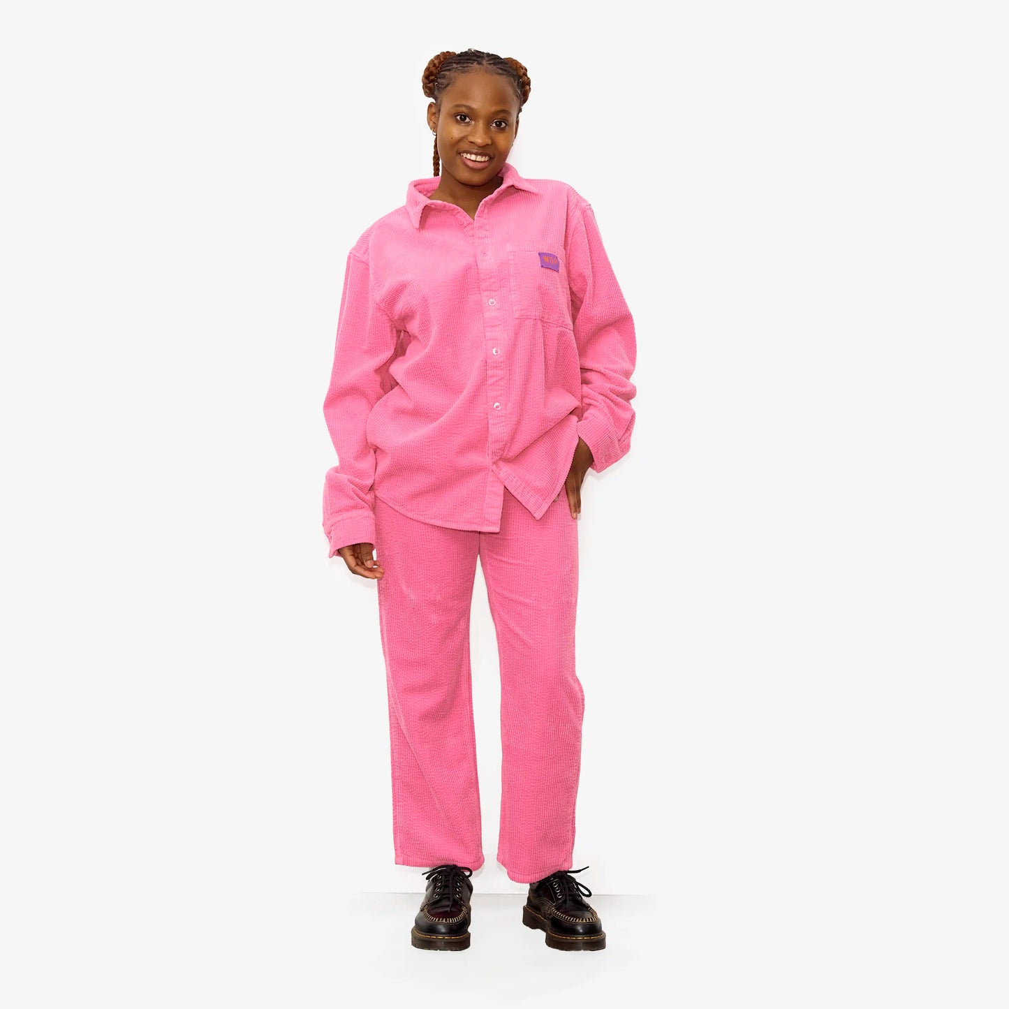 Pantalon taille haute rose pour adultes