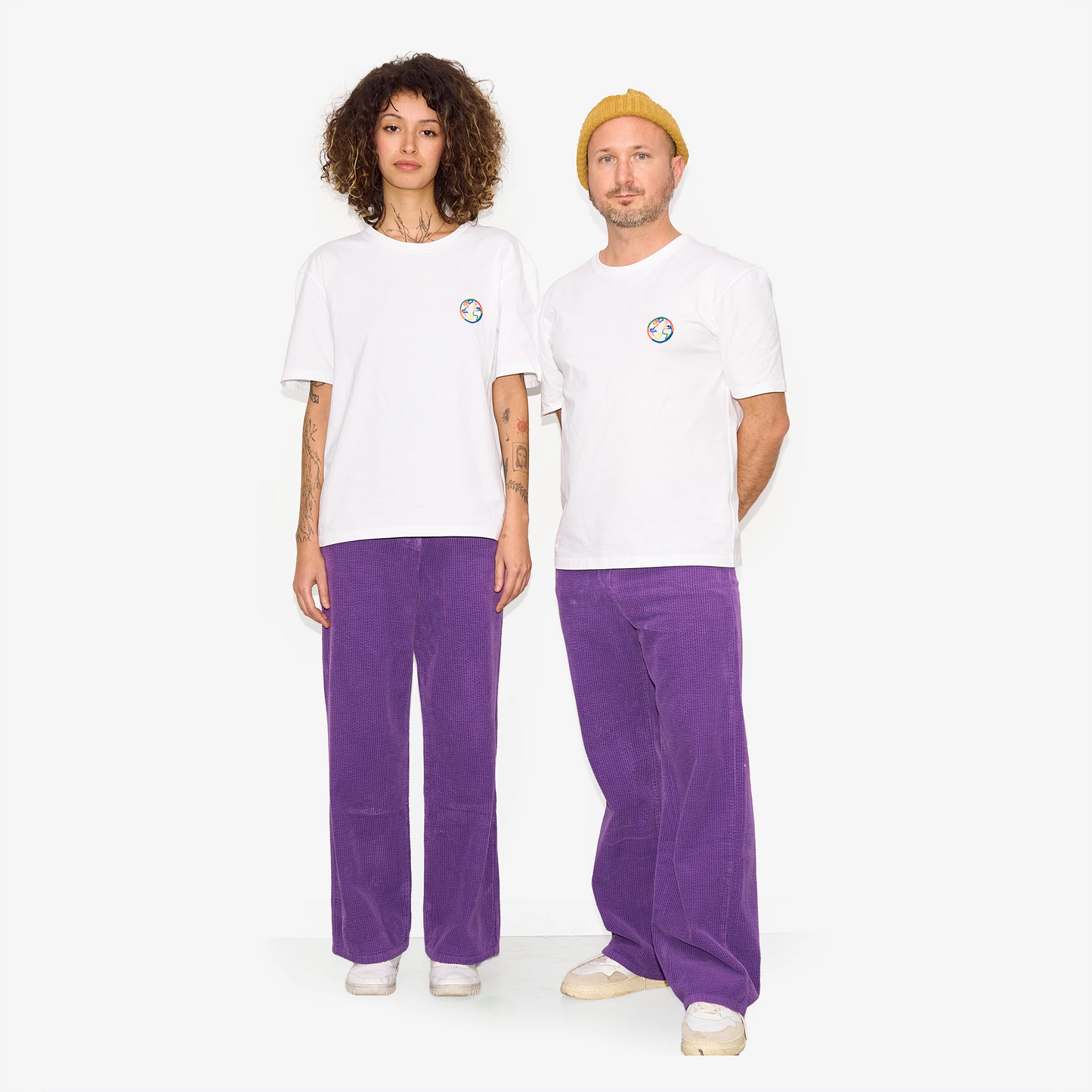 Pantalon violet en velours côtelé pour adultes