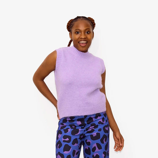 Pull lilas sans manches pour adultes