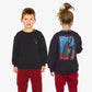 Sweat-shirt noir devant/dos "Panthère" pour enfants