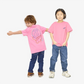 Tee-shirt rose devant/dos "Planète" pour enfants