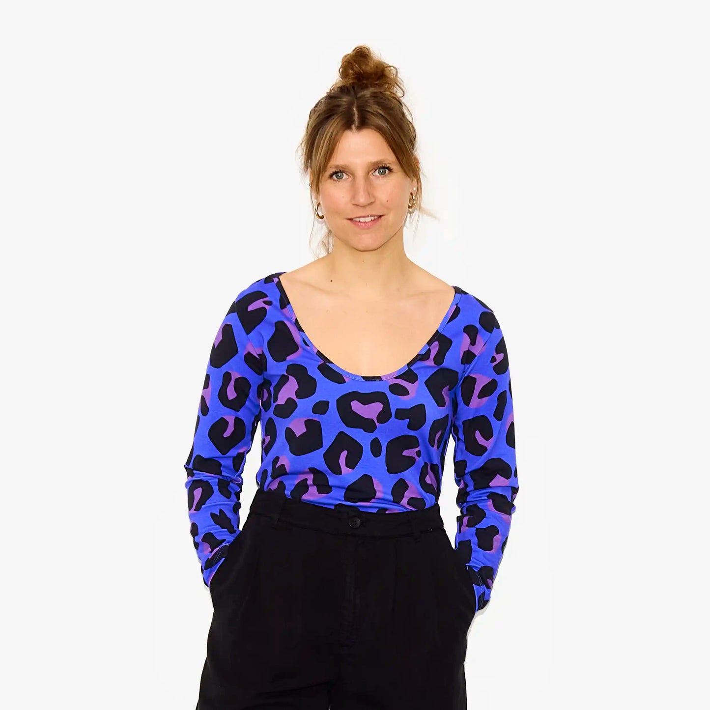 Tee-shirt ajusté à manches longues "Léopard" pour adultes