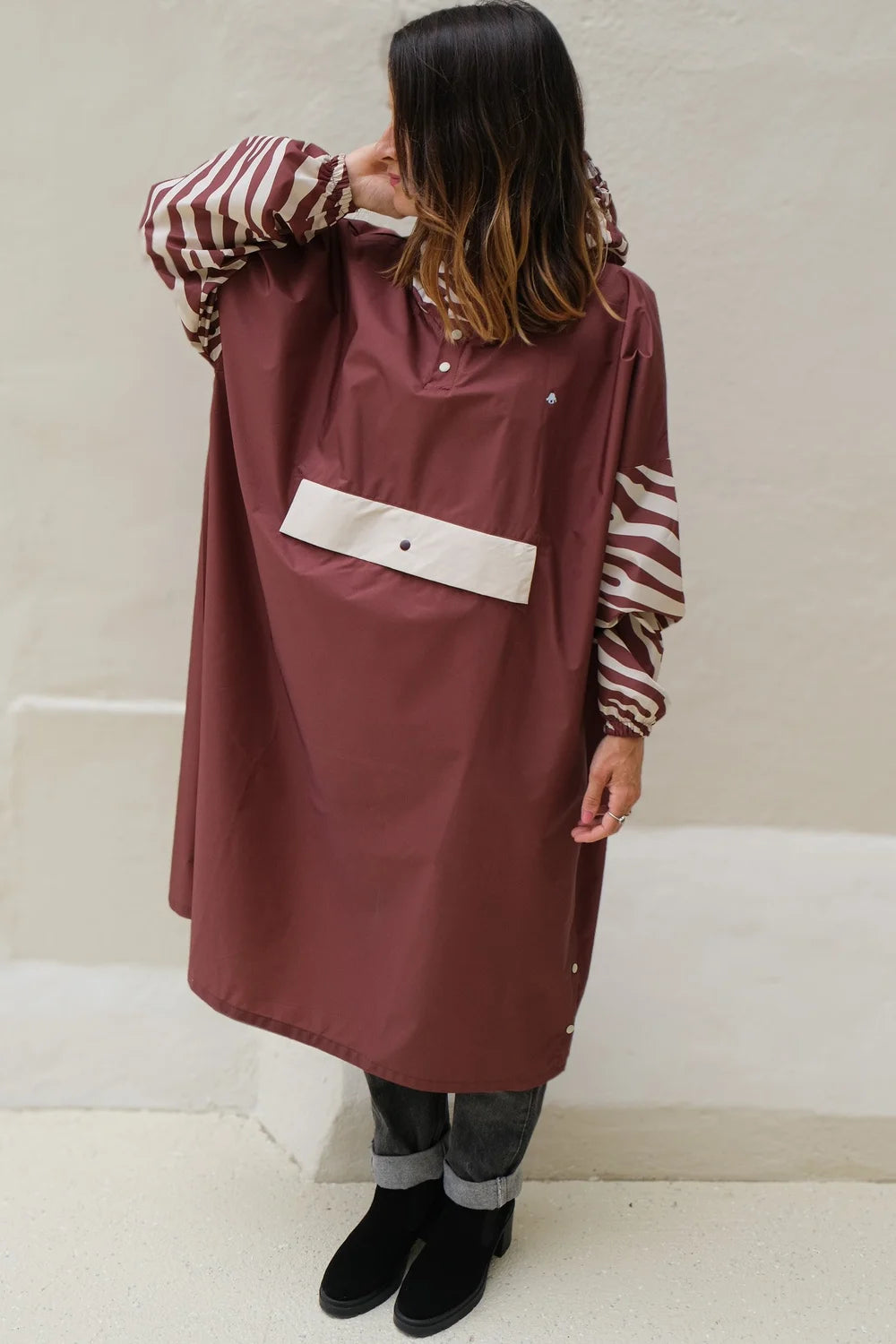 Poncho de pluie long Chocolate Zebra - Poule Party