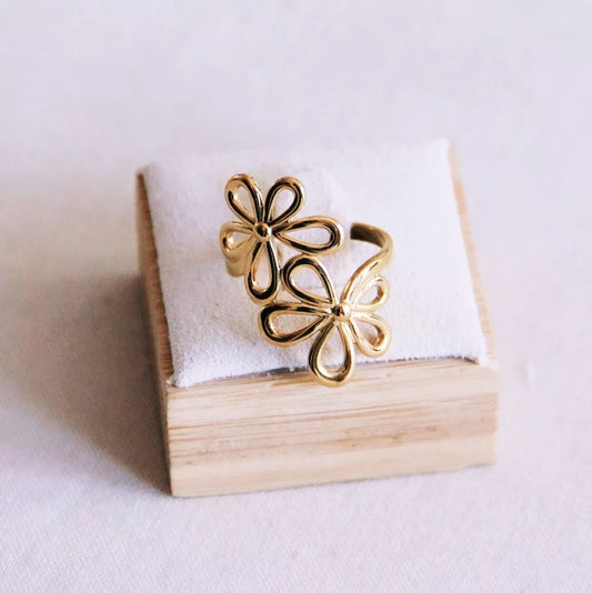 Bague fleur ajustable - Bazou
