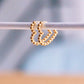 Boucles d'oreilles créoles coeurs à boules dorées - Bazou