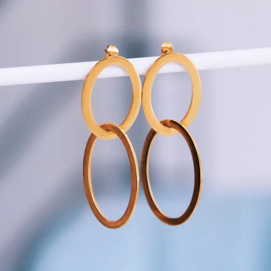 Boucles d'oreilles double Ovale liés - Bazou