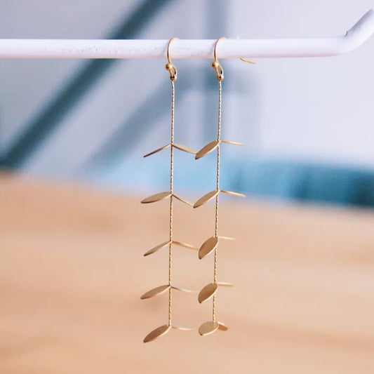 Boucles d'oreilles Fil fin de Feuilles - Bazou