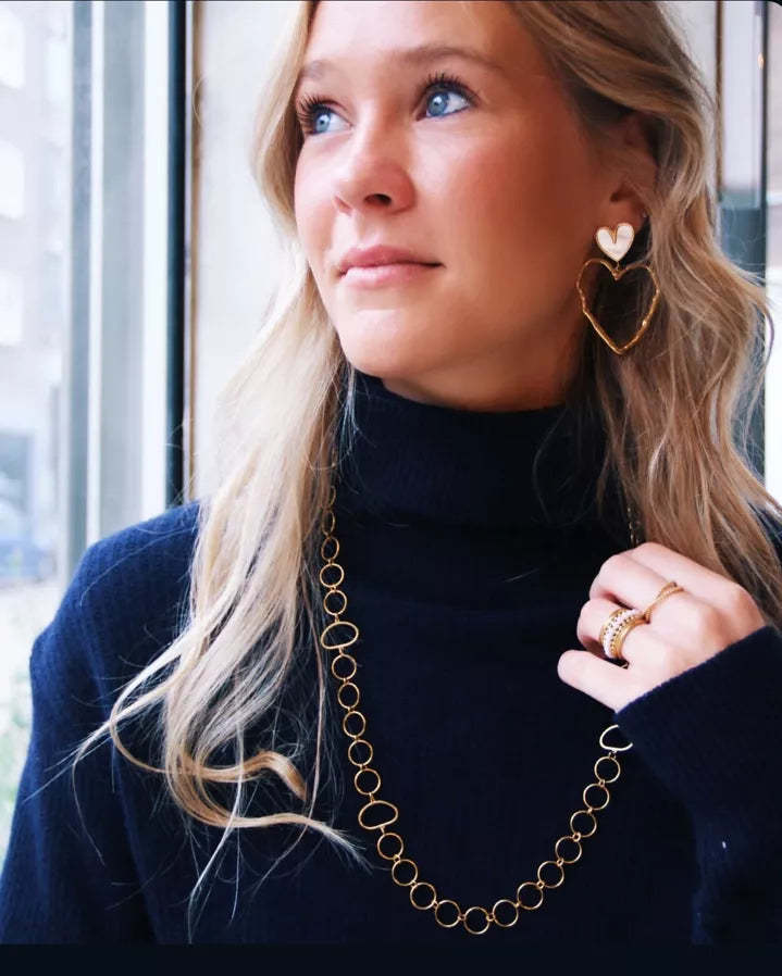 chaîne collier long cercles - Bazou