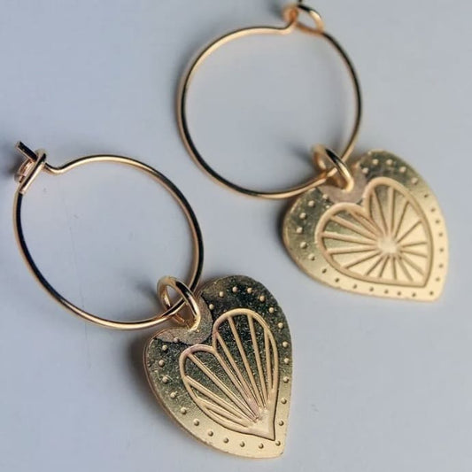 Boucles d'oreilles Créoles Cœurs Mexico - Adorabili Paris