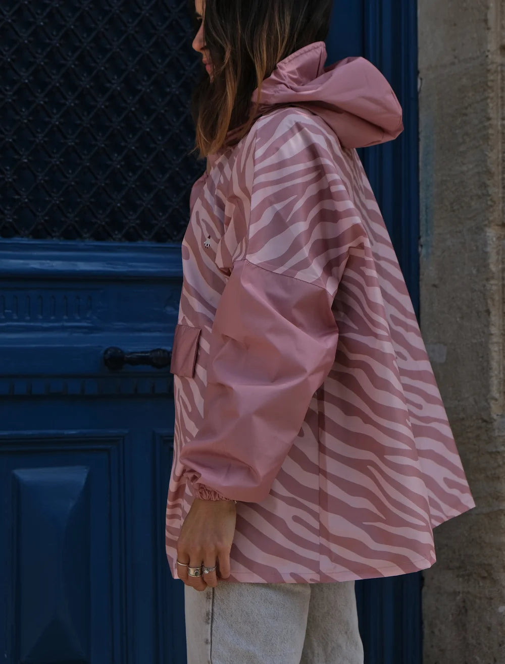 Poncho de pluie court imprimé Zèbre - Poule Party