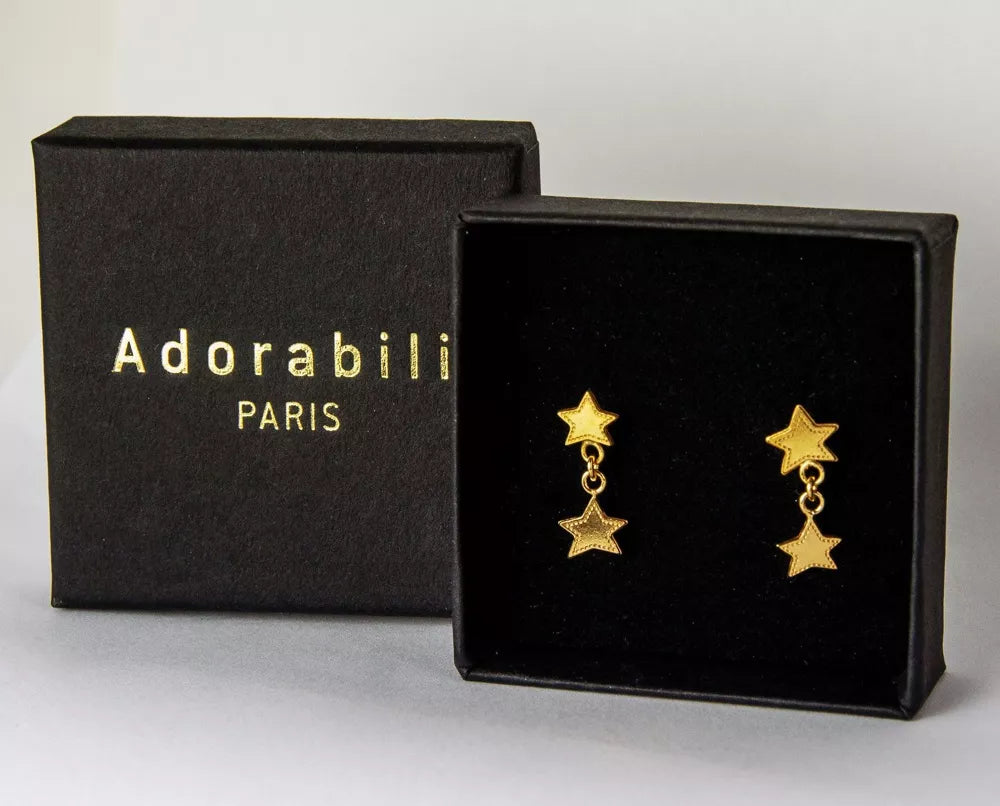 BIG Boucles d'oreilles Stars Double - Adorabili Paris