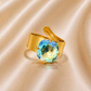 Bague ajustable ELIZIO en acier inoxydable "Bleu Glacier" - NOAKIS