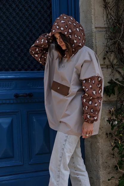 Poncho de pluie long imprimé léopard - Poule Party