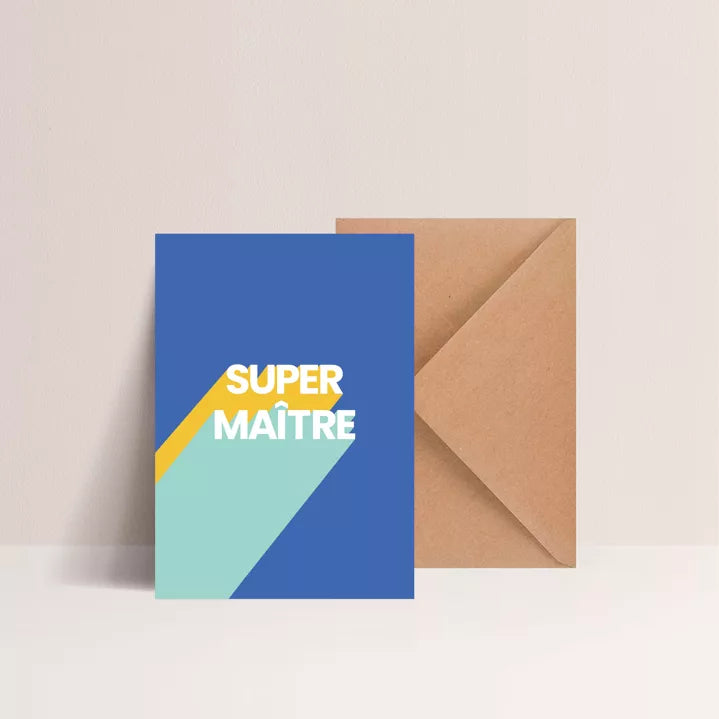Carte postale avec enveloppe kraft - Super Maître - Majo Edition