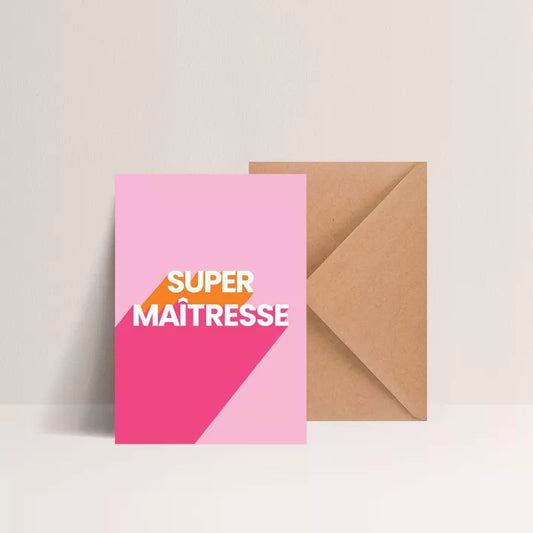 Carte postale avec enveloppe kraft - Super Maîtresse - Majo Edition