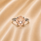 Bague ajustable MOZIE en acier argenté inoxydable "Champagne Rosé" - NOAKIS