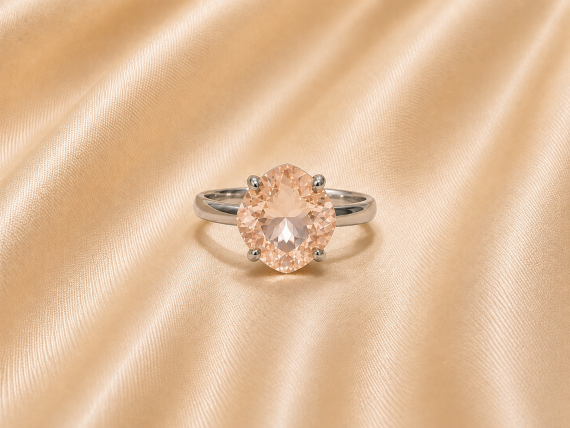 Bague ajustable MOZIE en acier argenté inoxydable "Champagne Rosé" - NOAKIS