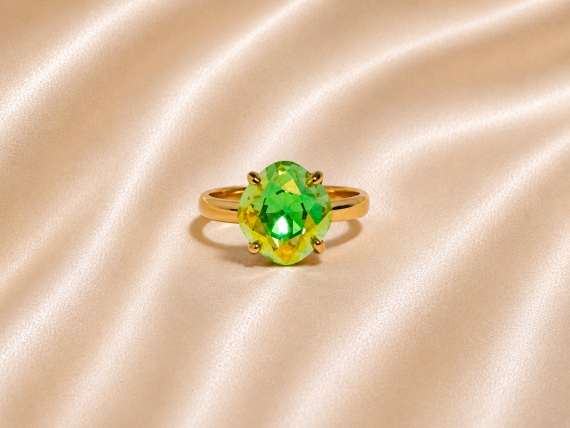 Bague ajustable MOZIE en acier doré inoxydable "Aurore Boréale" - NOAKIS