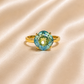 Bague ajustable MOZIE en acier doré inoxydable "Bleu Glacier" - NOAKIS