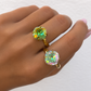Bague ajustable MOZIE en acier doré inoxydable "Violet Lavande" - NOAKIS
