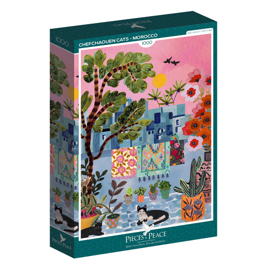 Puzzle 1000p Chats de Chefchaouen, Maroc - Pieces and Peace