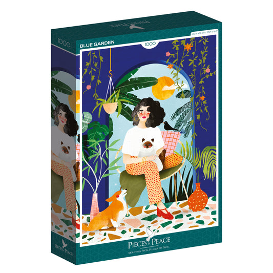 Puzzle 1000p Jardin Bleu- Pieces and Peace