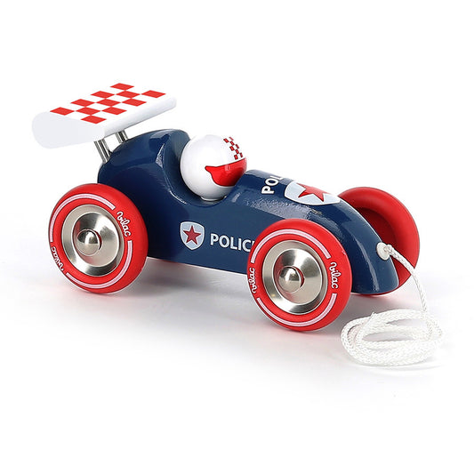 Voiture de course à trainer Police - Vilac
