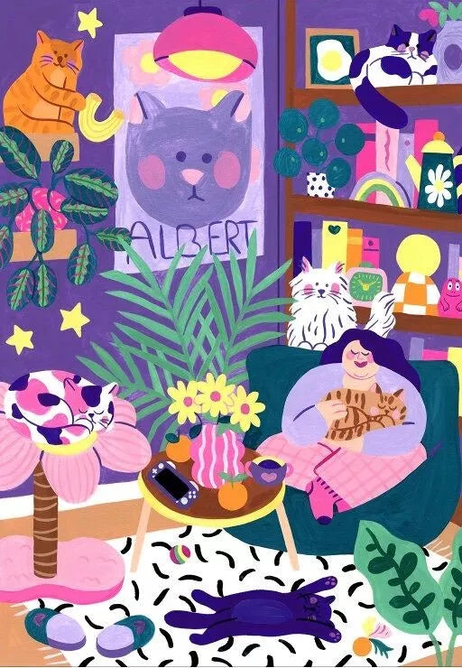 Puzzle 1000p Cat lovers - Pieces and Peace