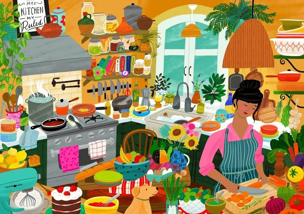 Puzzle 2000p Mon bonheur est dans la cuisine - Pieces and Peace