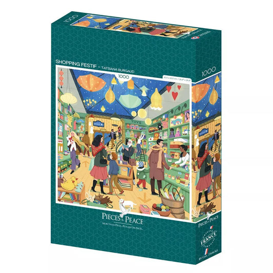 Puzzle 1000p Shopping festif - Pieces and Peace