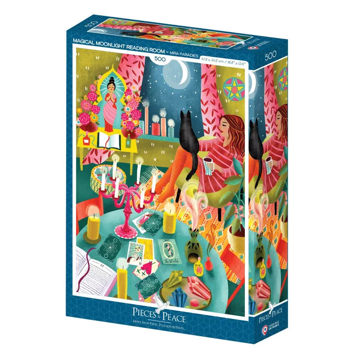 Puzzle 500p Magical Moonlight reading room - Pieces and Peace