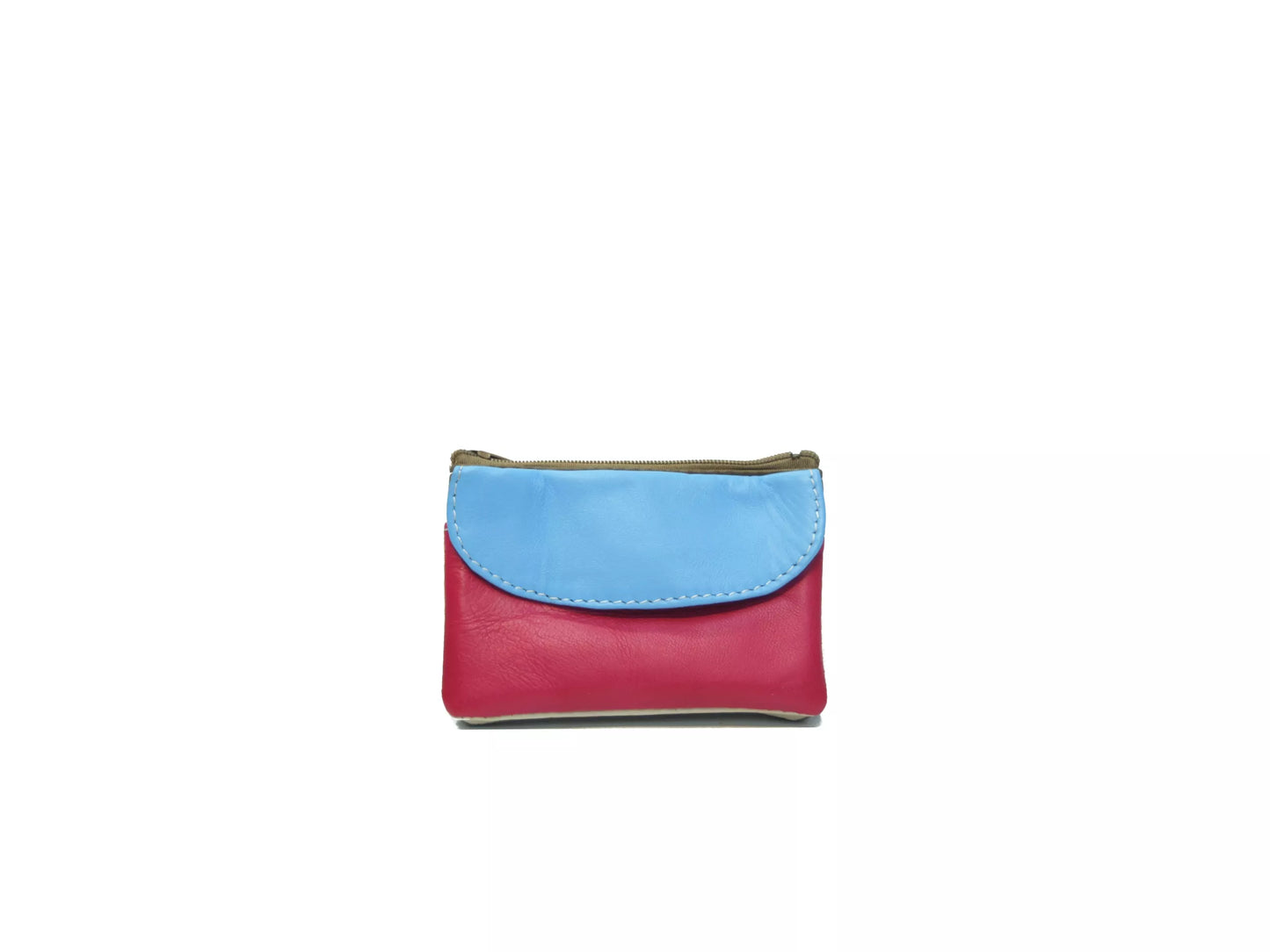 Porte monnaie double zippé en cuir d'agneau - Royal Marais