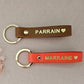 Porte-clés personnalisé en cuir "Parrain" - Royal Marais