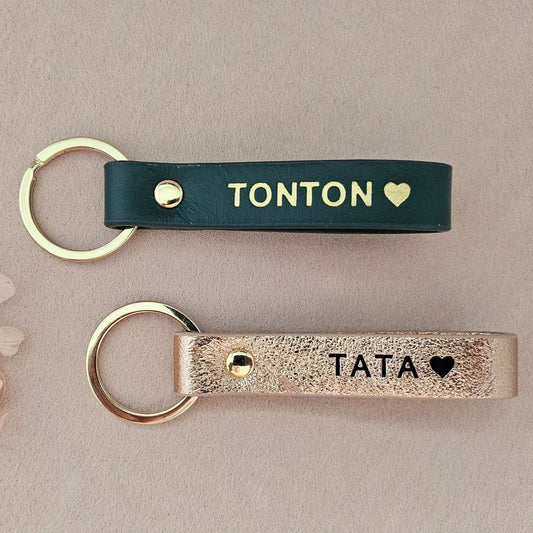 Porte-clés personnalisé en cuir "Tata" - Royal Marais