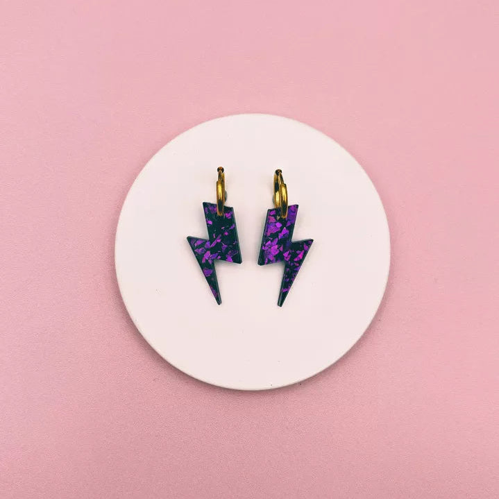 Boucles d'oreilles Eclairs Terrazzo Pailletés - Studio Annette
