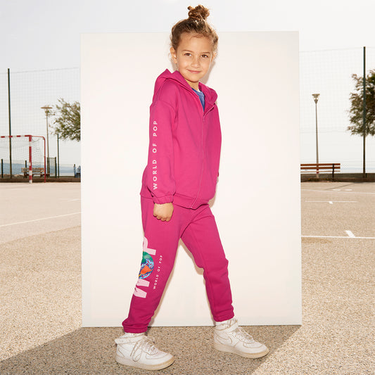 WOP-veste de jogging fuchsia pour enfant en coton bio-fille